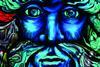 Green Man stained glass window by Jude Tarrant Sunrise Stained Glass