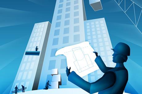 Man building plans